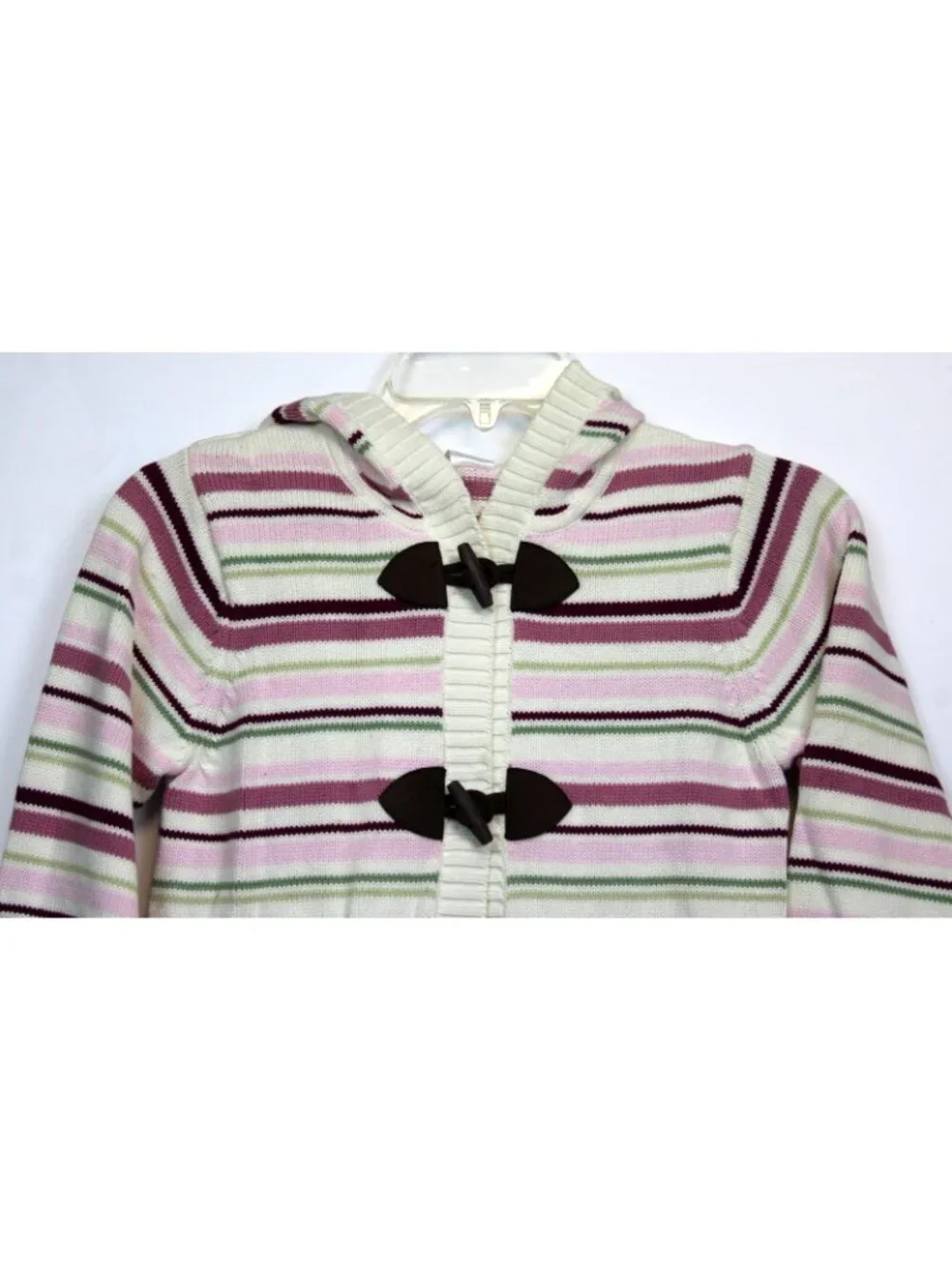 2005 Gymboree Winter Princess Long Cardigan Sweater Hoodie Duster Striped sz 12